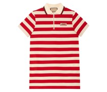 striped logo-patch polo dress