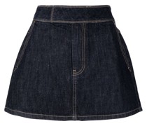 seam-detail cotton A-line skirt