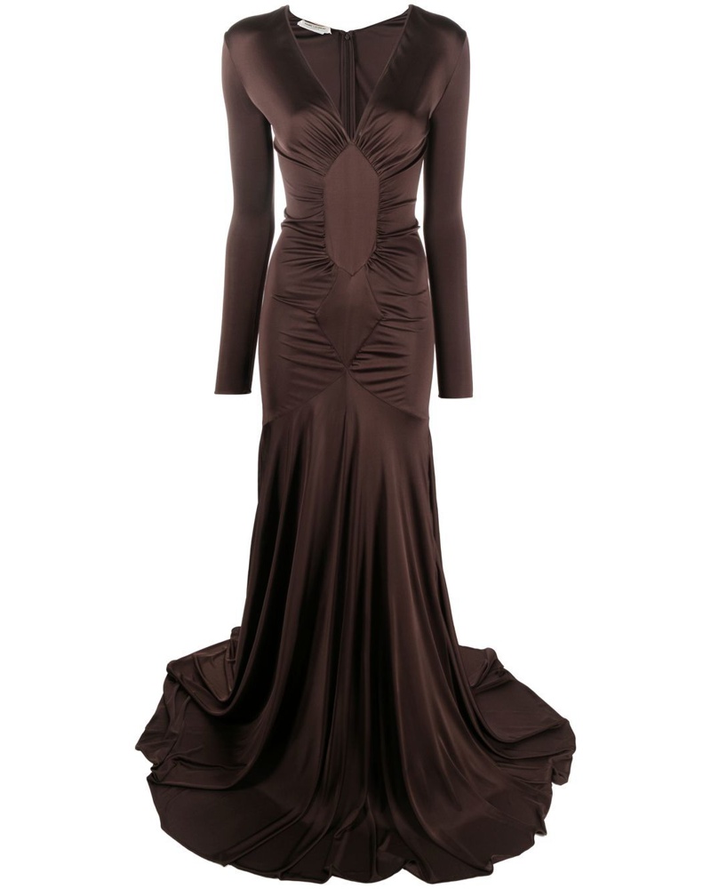 Saint Laurent Damen Gerafftes Abendkleid Saint Laurent Damen Gerafftes Abendkleid