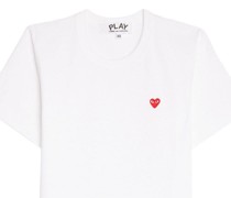 T-Shirt mit Herzstickerei