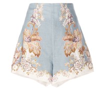 High-Waist-Shorts mit Blumen-Print