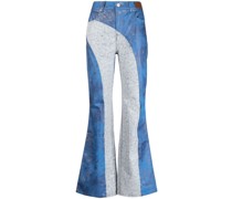 panelled flared jeans