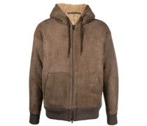 Lederjacke mit Shearling-Futter