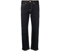 Cropped-Jeans mit Logo