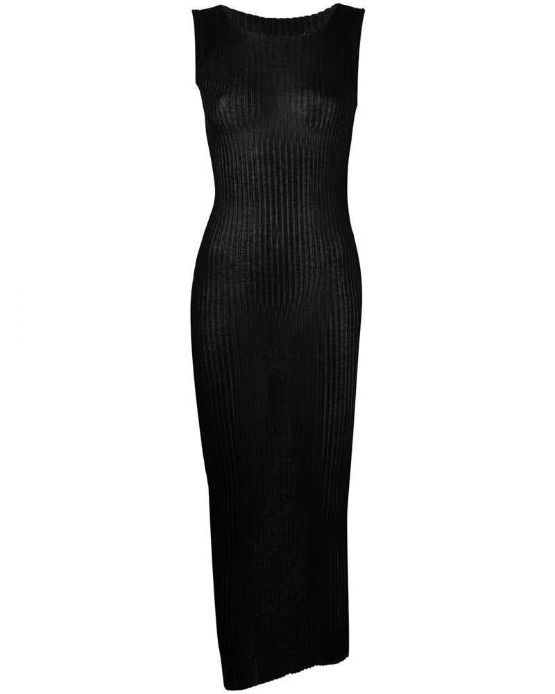 Maison Margiela Damen Geripptes Strickkleid