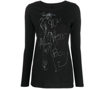 T-Shirt mit Zeichnungs-Print