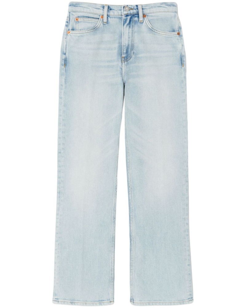 RE/DONE Damen Cropped-Jeans mit Logo-Patch