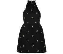 Neckholder-Kleid mit Blumenstickerei