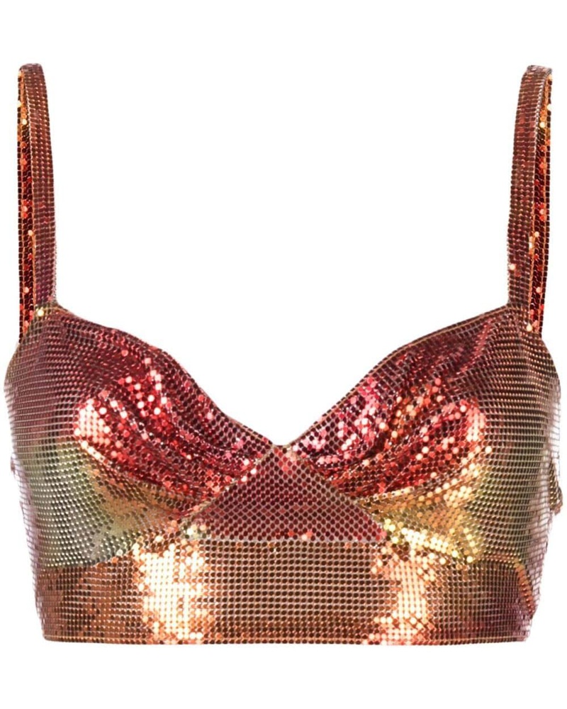 Paco Rabanne Damen Cropped-Top mit Kettengeflecht