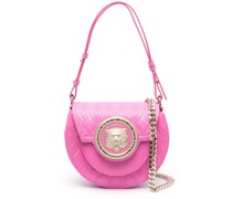 Gesteppte Schultertasche mit Logo-Schild