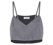 Cropped-Top aus Velours