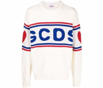 Intarsien-Pullover mit Logo