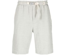 belted-waist linen shorts