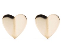 10kt Folded Heart Gelbgoldohrstecker