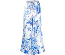 Weite Hose mit Drachen-Print