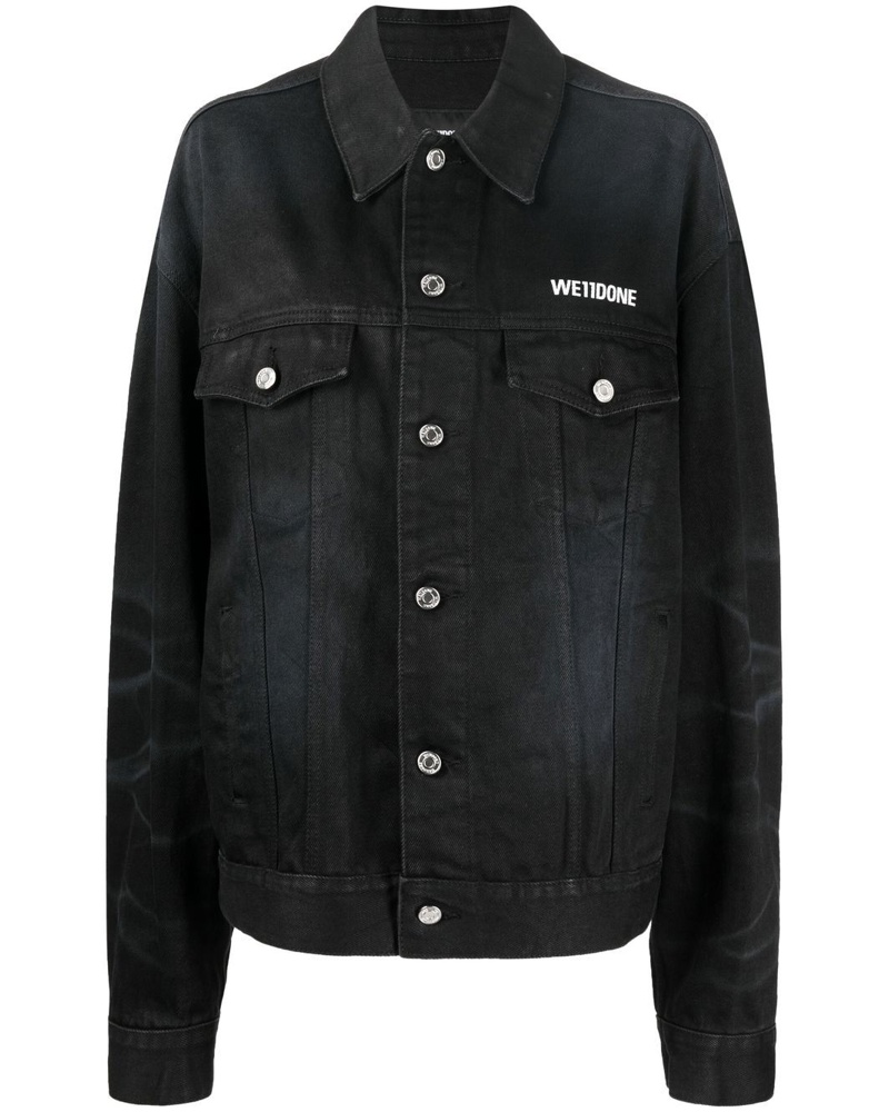 WE 11 DONE Damen Jeansjacke mit Logo-Print