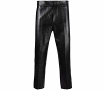 Cropped-Hose aus Leder