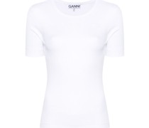 logo-embroidered ribbed T-shirt