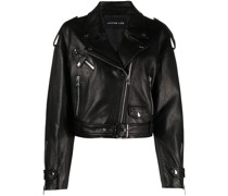 Cropped-Bikerjacke aus Leder