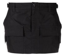 Black Cargo Pockets Mini Skirt