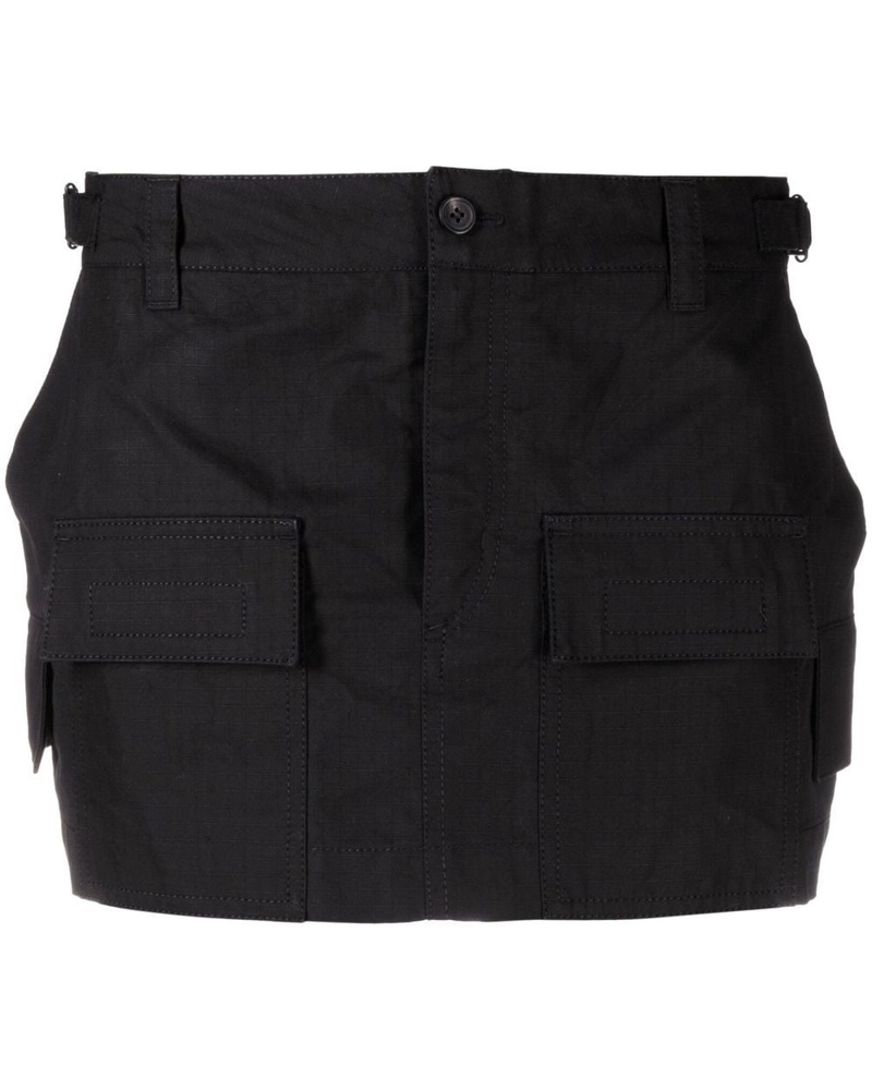 WARDROBE.NYC Damen Black Cargo Pockets Mini Skirt