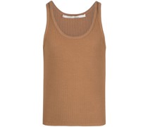 ribbed-knit cotton tank top