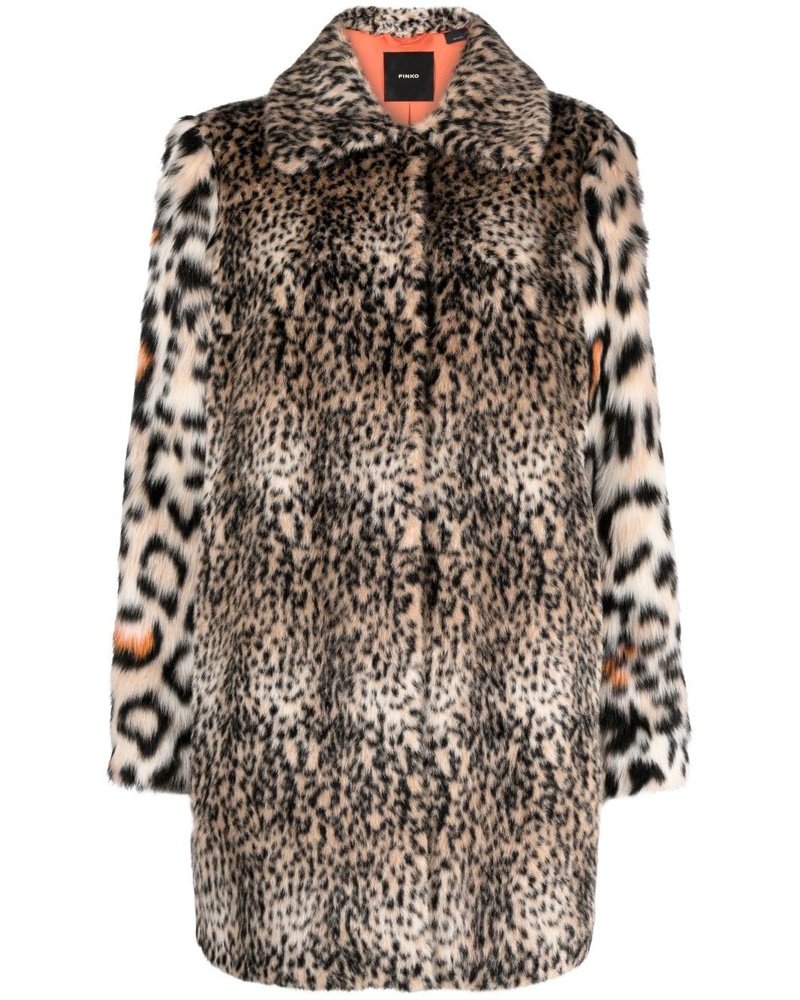 Pinko Damen Mantel mit Animal-Print