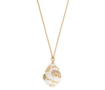 9kt Gelbgoldhalskette mit Perlen und Diamanten