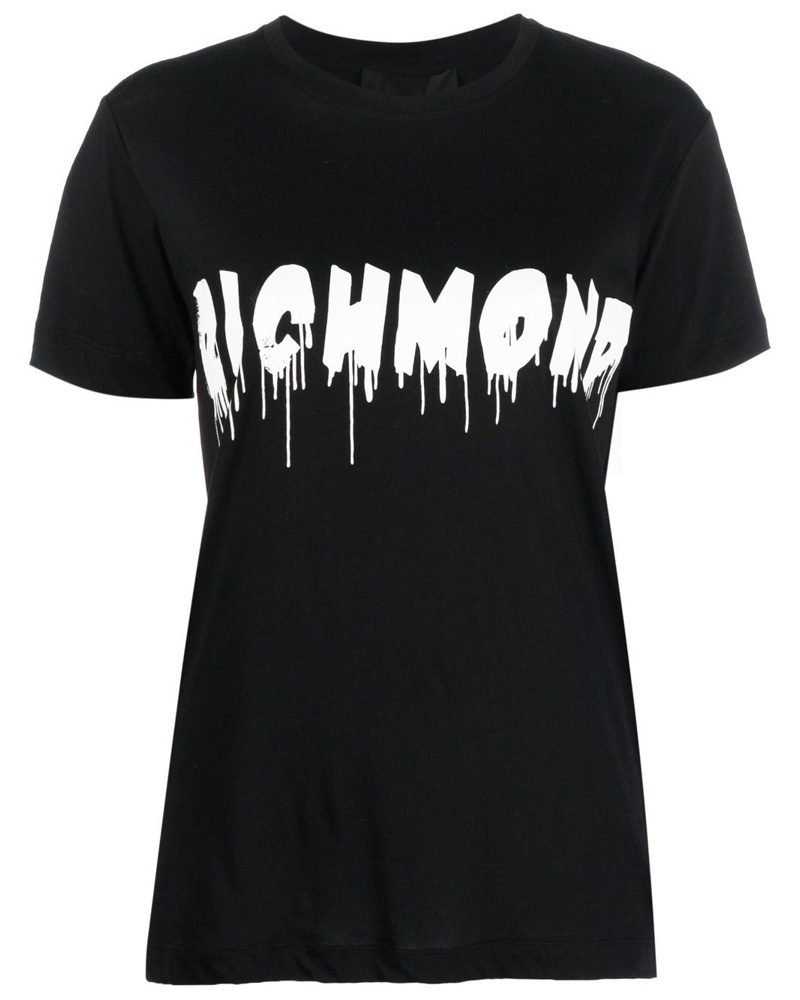 John Richmond Damen T-Shirt mit Logo-Print