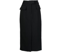 High-Waist-Rock mit Schlitz