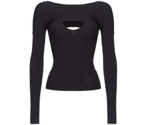 Gerippter Pullover mit Cut-Out