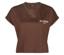 Cropped-T-Shirt mit Logo-Print