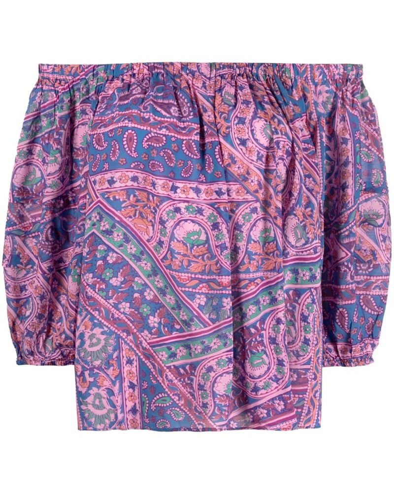 ba&sh Damen Cropped-Top mit Paisley-Print