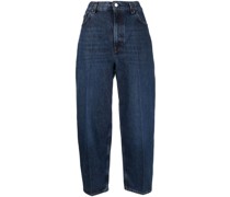 Tapered-Jeans mit hohem Bund