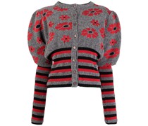 Cardigan mit Jacquard-Blumenmuster