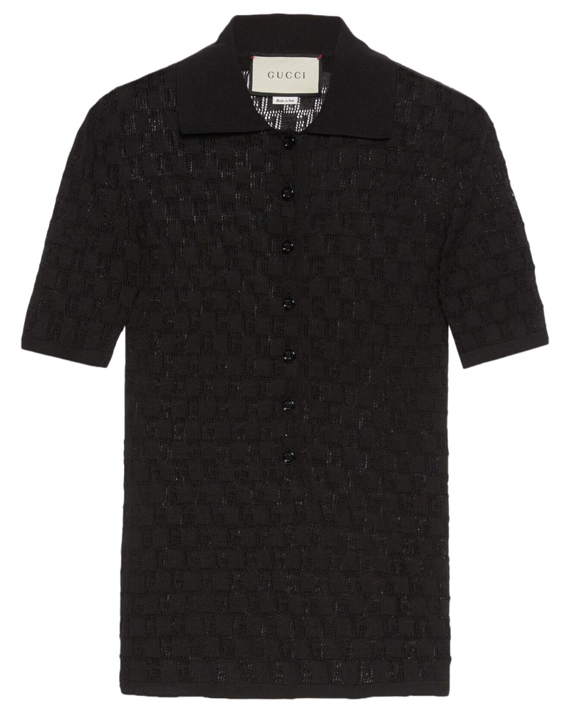 Gucci Damen Poloshirt mit Monogrammmuster