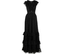 Gestuftes Kleid mit Pailletten