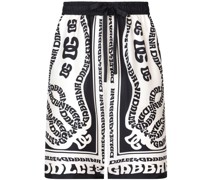 Shorts aus Seide mit Logo-Print