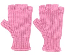 Fingerlose Handschuhe mit Rippmuster