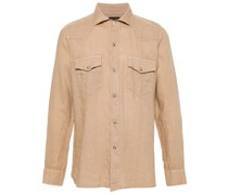 Western-yoke linen shirt