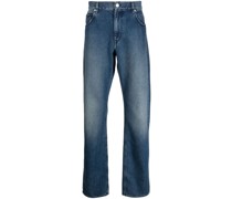 Halbhohe Straight-Leg-Jeans