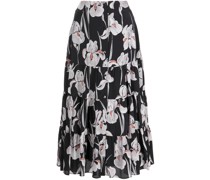 Gestufter Rock mit Blumen-Print