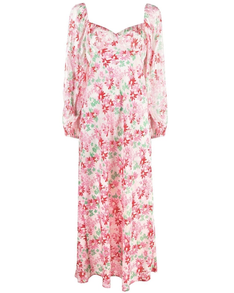 RIXO Damen Kleid mit Blumen-Print