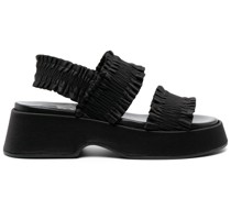 smocked-strap flatform sandals