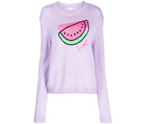 Intarsien-Pullover mit Wassermelonen