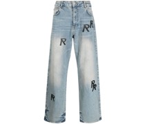 R3 Initial Wide-Leg-Jeans
