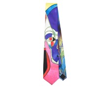 Bauhaus print silk tie