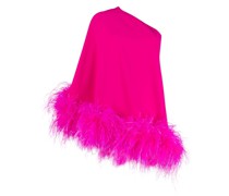 Asymmetrisches Kleid mit Federn