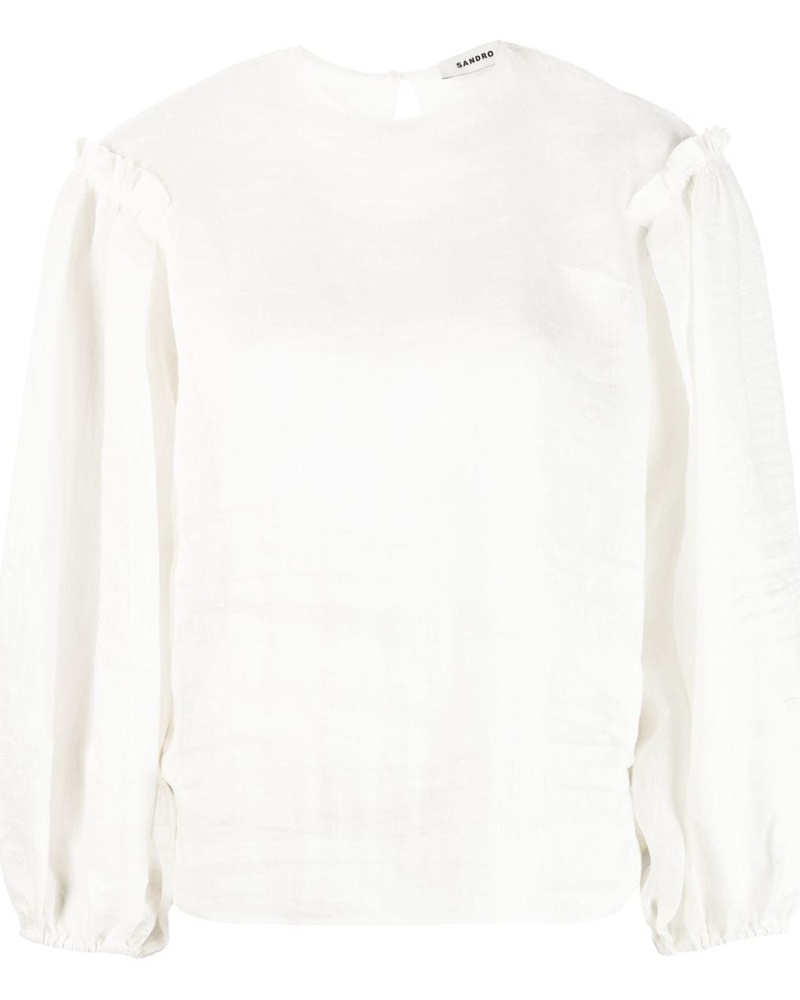 Sandro Damen Bluse mit Bischofsärmeln