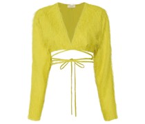 Cropped-Bluse mit V-Ausschnitt